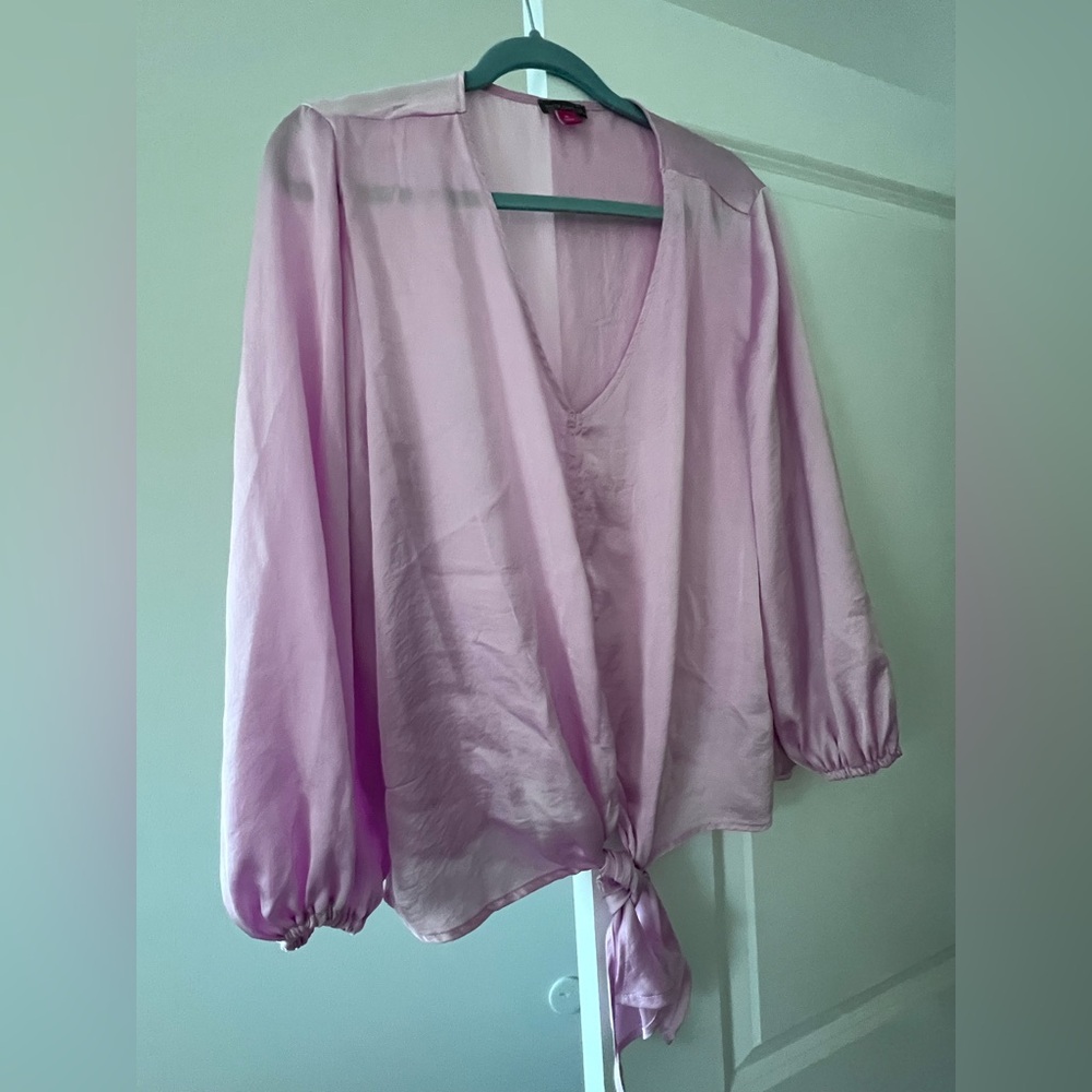 Vince Camuto Lilac Tie-Front Blouse